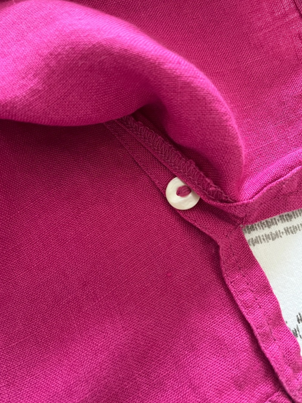 Amanda Smith Fuchsia Sleeveless Linen Button-Down Shirt - Size Large - Picture 5 of 6